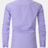 Stripe Contrast Collar Dress Shirt
