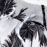 Palm Tree Print Shirt & Palm Tree Print Swim Shorts Set