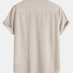 Corduroy Button Up Short Sleeved Shirt & Corduroy Pants Set