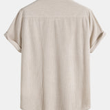 Corduroy Button Up Short Sleeved Shirt & Corduroy Pants Set