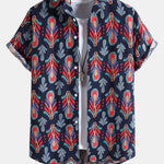 Floral Print Cotton Button Up Shirt