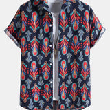 Floral Print Cotton Button Up Shirt