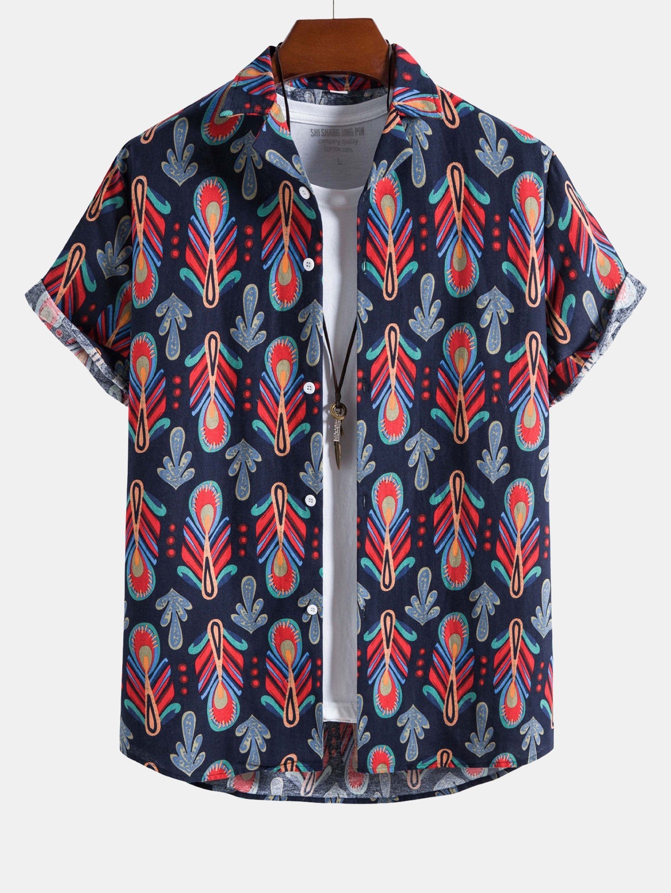 Floral Print Cotton Button Up Shirt