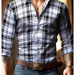 PLAID LONG SLEEVE SHIRT FOR MEN