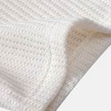 Short Sleeved Waffle Polo & Drawstring Knitted Waffle Shorts Set