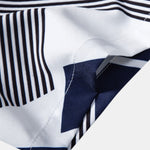 Color Block Geometry Print Shirt & Swim Shorts Set