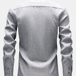 Long Sleeve Stripe Linen Button Up Shirt