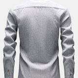 Long Sleeve Stripe Linen Button Up Shirt