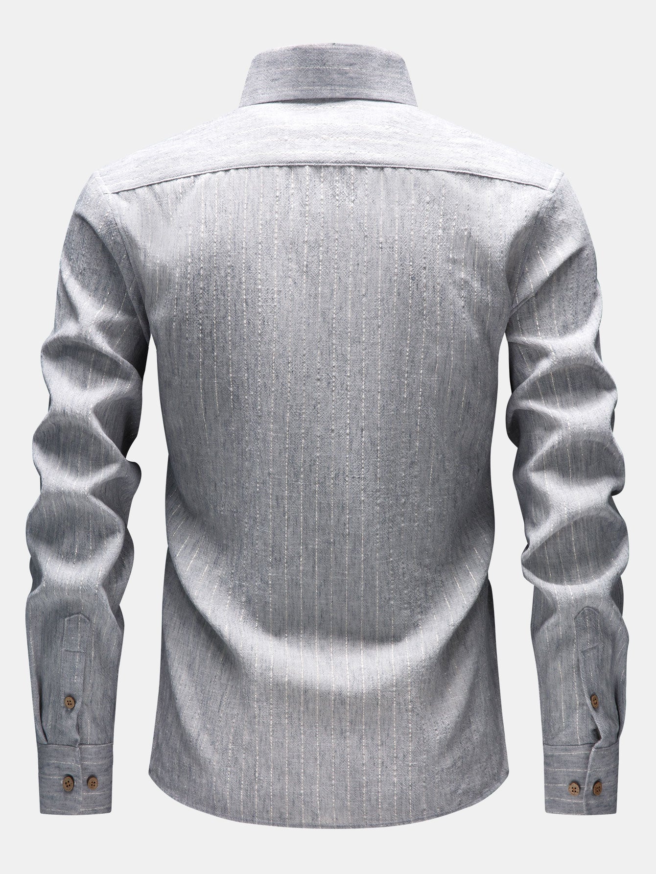 Long Sleeve Stripe Linen Button Up Shirt