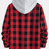 Teddy Lined Plaid Hooded Shirt