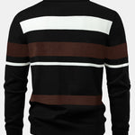 Long Sleeve Stripe Knit Polo Shirt & Slim Fit Tapered Trousers Set