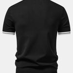 Contrast Trim Zipper Knit Polo & Slim Fit Tapered Trousers Set