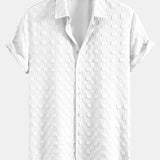 Checkerboard Textured Button Up Shirt