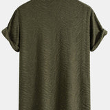 Animal Texture Terry Cuban Shirt & Straight Leg Linen Pants Set