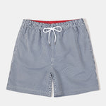 Island Sailing Print Shirt & Vertical Striped Drawstring Swim Shorts Set