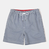 Island Sailing Print Shirt & Vertical Striped Drawstring Swim Shorts Set