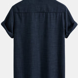 Short Sleeve Stand Collar Shirt