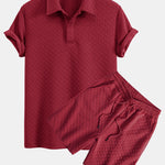 Geometric Jacquard Polo & Geometric Jacquard Shorts Set