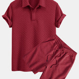 Geometric Jacquard Polo & Geometric Jacquard Shorts Set