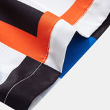 Striped Color Block Print Button Up Shirt