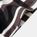 Geometry Colorblock Print Shirt & Swim Shorts Set