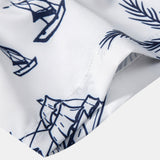 Island Sailing Print Button Up Shirt