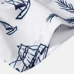 Island Sailing Print Shirt & Striped Print Swim Shorts Set