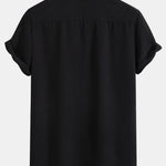 Waffle Textured Button Up Shirt with Pocket