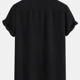 Waffle Textured Button Up Shirt with Pocket