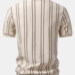Striped Knitted Polo Shirt & Slim Fit Tapered Trousers Set