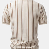 Striped Knitted Polo Shirt & Slim Fit Tapered Trousers Set