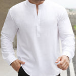 BOAT NECK COTTON SHIRT FOR MEN