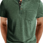 COTTON BLEND HENLEY TOP FOR MEN