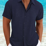 LINEN LAPEL SHIRT FOR MEN