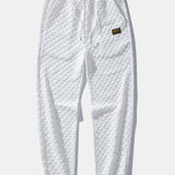 Checkerboard Jacquard Quarter Zip Sweatshirt & Jogger Pants Set
