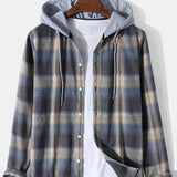 Regular Fit Contrast Hooded Plaid Shirts