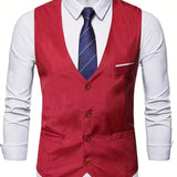 COLLARLESS POLYESTER VEST FOR MEN