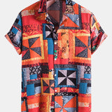 Ethnic Patchwork Print Shirt
