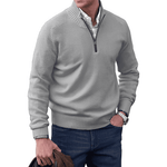 ZIPPERED KNIT PULLOVER FOR MEN