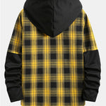 Plaid Button Front Hooded Shirt