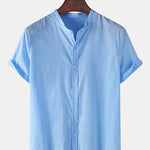 Linen Breathable Short Sleeve Basic Shirts
