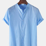 Linen Breathable Short Sleeve Basic Shirts