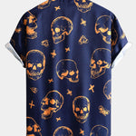 Skull Print Button Up Shirt