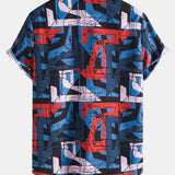 Mottled Geometric Print Shirt