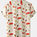 Mushroom Pine Nuts Print Shirt