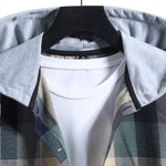 Contrast Hoodie Plaid Shirt