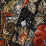 Rose Skull Print Button Up Shirt