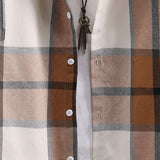 Button Up Contrast Hoodie Plaid Shirt