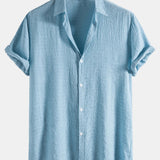 Textured Fabric Short Sleeve Shirt