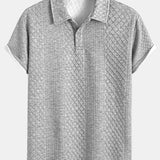 Geometric Diamond Jacquard Polo & Shorts Set